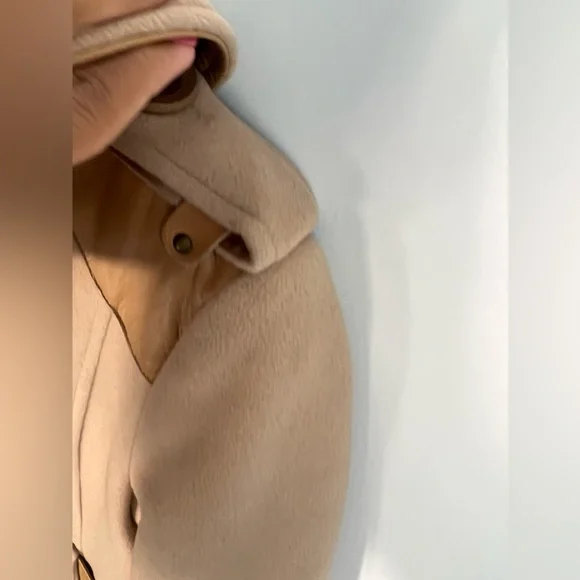 Mackage tan wool leather coat with buttons and pockets XS - Picture 9 of 15